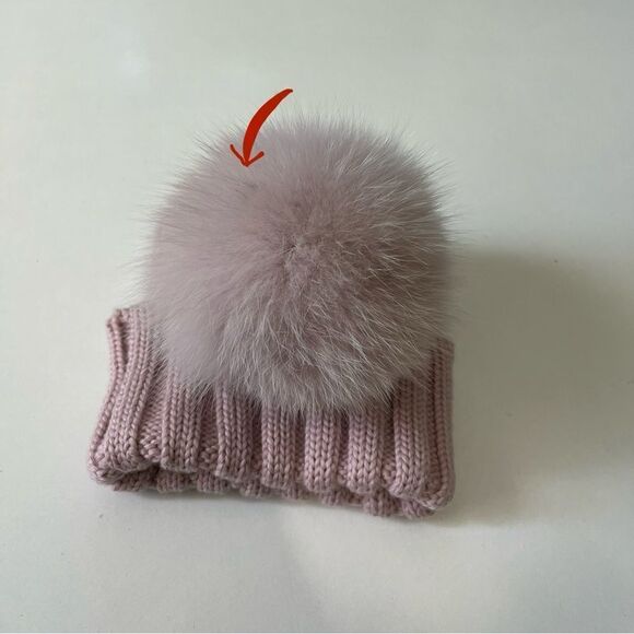 Catya Girls Pink Wool Knit Pom-Pom Hat - Picture 7 of 8
